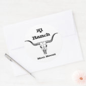 Longhorn, K1 Ranch, Maui, Hawaii Runder Aufkleber (Umschlag)