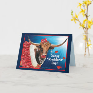 Longhorn-Kuh-Muttertags-Grußkarte Karte