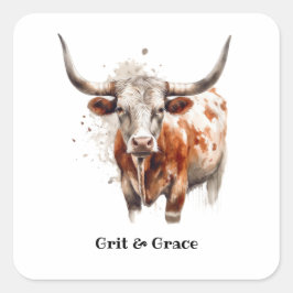 Longhorn Legacy, custom   Quadratischer Aufkleber