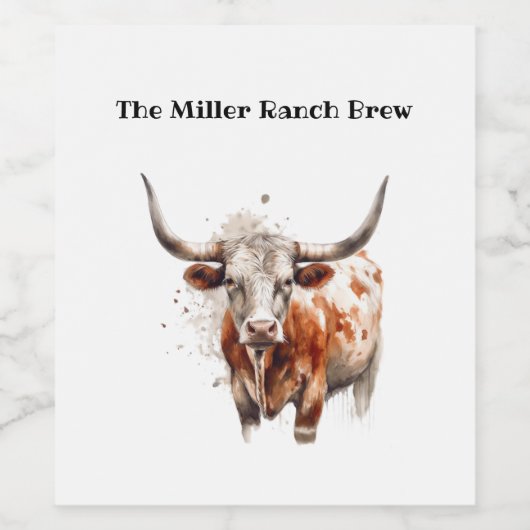 Longhorn Legacy, custom   Weinetikett (Einzelnes Label)