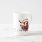 Longhorn Liebe Knochen China Spezielle Tasse (Vorderseite Rechts)