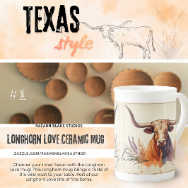 Longhorn Love #1 Bone China Keramik-Tasse Porzellantasse