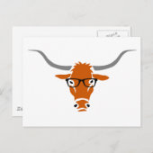Longhorn mit Hipster-Brille Postkarte (Vorne/Hinten)
