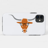 Longhorn mit Hipster-Gläsern Case-Mate iPhone Hülle (Rückseite (Horizontal))