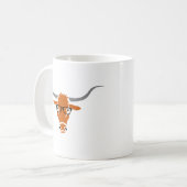 Longhorn mit Hipster-Gläsern Kaffeetasse (Vorderseite Links)