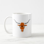 Longhorn mit Hipster-Gläsern Kaffeetasse (Links)