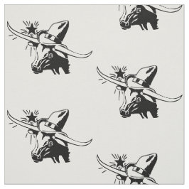 Longhorn-Ochse-Kopf mit Cowboy-Schwarzem Stoff