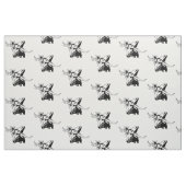 Longhorn-Ochse-Kopf mit Cowboy-Schwarzem Stoff (Fat Quarter (45,7 x 55,9 cm))