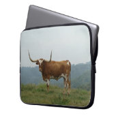 Longhorn-Ochse-Laptop-Hülse fertigen besonders an Laptopschutzhülle (Vorderseite Links)