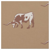 Longhorn-Ochse-Western-Druck-Gewebe Stoff (Nahaufnahme)