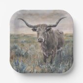 "Longhorn" Pappteller (Vorderseite)