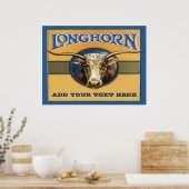 Longhorn Poster, bearbeiten Text, Poster (Küche)