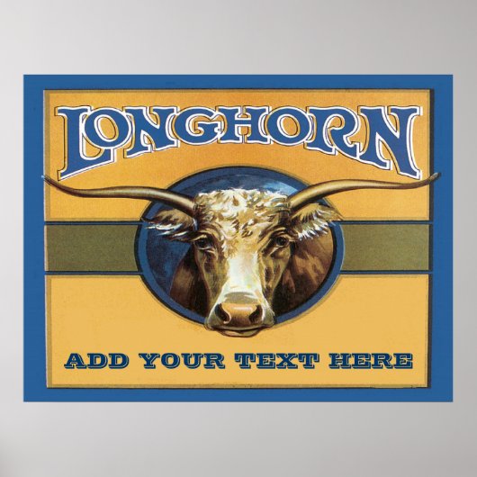 Longhorn Poster, bearbeiten Text, Poster (Vorne)