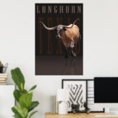 Longhorn Power Poster mit Text -40x60 oder kleiner (Heimbüro)
