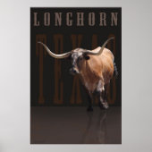 Longhorn Power Poster mit Text -40x60 oder kleiner (Vorne)