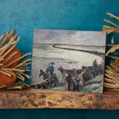 Longhorn-Rinder fahren von Texas nach Abilene, Kan Fotoplatte (Seite)