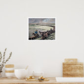 Longhorn-Rinder fahren von Texas nach Abilene, Kan Poster (Küche)