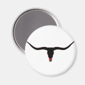 Longhorn Skull Black and Red Magnet (Vorderseite/Rückseite)