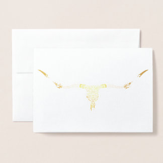Longhorn Skull Gold Foil Blank Grußkarte Folienkarte