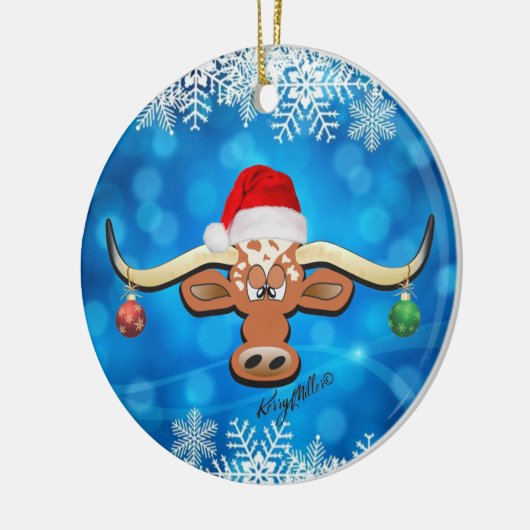 Longhorn Steer Christmas Ornament (Links)