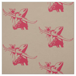 Longhorn Steer Head mit Cowboy Texas Red Stoff