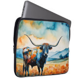 Longhorn Steer in a pasture Laptopschutzhülle (Vorne Rechts)