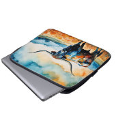 Longhorn Steer in a pasture Laptopschutzhülle (Vorne Knopf)