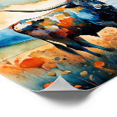 Longhorn Steer in a pasture Poster (Ecke)