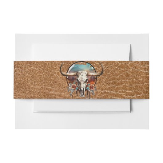 Longhorn Steer Medallion Belly Band (Vorderseite Beispiel)