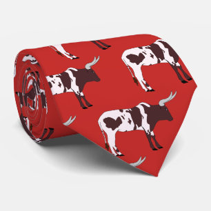 Longhorn Steer Team Mascot Football Necktie Krawatte