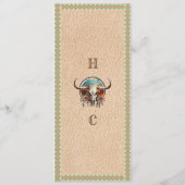 Longhorn Western Ranch Hochzeitmenü Menükarte (Rückseite)