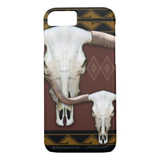 Longhorn-Western-Schädel iPhone 7 Fall Case-Mate iPhone Hülle (Rückseite)