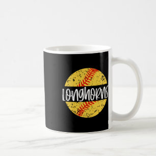 Longhorns Softball Team Maskottchen Schulgeist Spi Kaffeetasse