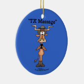 Longhorns TX-Botschaft zu Weihnachten Keramikornament (Rechts)