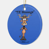 Longhorns TX-Botschaft zu Weihnachten Keramikornament (Links)