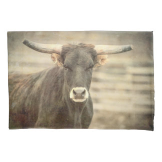 LONGHORSTEER-PILLOWCASE KISSENBEZUG