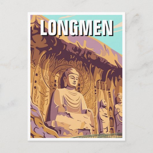 Longmen-Grotten Postkarte (Vorderseite)
