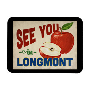 Longmont Colorado Apple - Vintage Travel Magnet