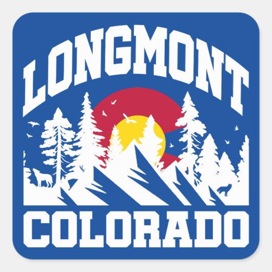 Longmont, Colorado Quadratischer Aufkleber (Vorderseite)