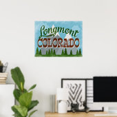 Longmont Colorado Snowy Mountains Poster (Heimbüro)