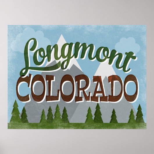 Longmont Colorado Snowy Mountains Poster (Vorne)