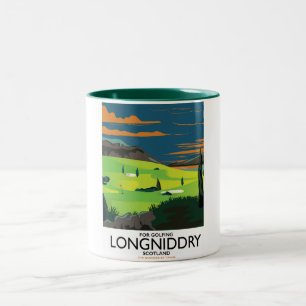 Longniddry Schottland Golf Reiseplakat Zweifarbige Tasse