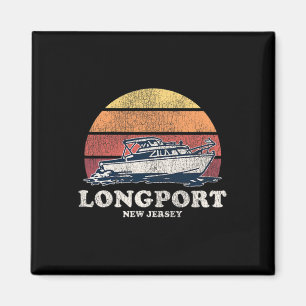 Longport Nj Vintag Bootdesign 70er Retro Bootdesig Magnet