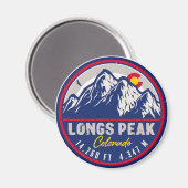 Longs Peak Colorado 14 ers Skiverleih Magnet (Vorderseite/Rückseite)