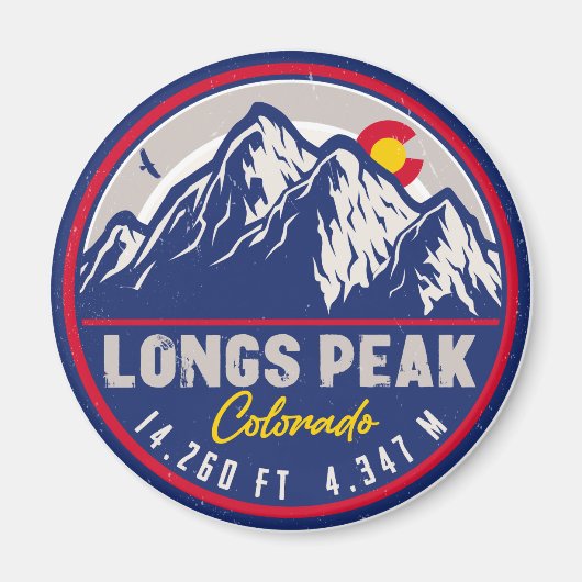 Longs Peak Colorado 14 ers Skiverleih Magnet (Vorne)
