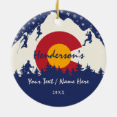 Longs Peak Colorado 14ers Fourteener Klettern Keramik Ornament (Hinten)