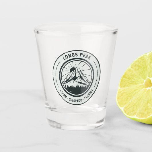 Longs Peak Colorado Wandern Schnapsglas (Vorderseite)