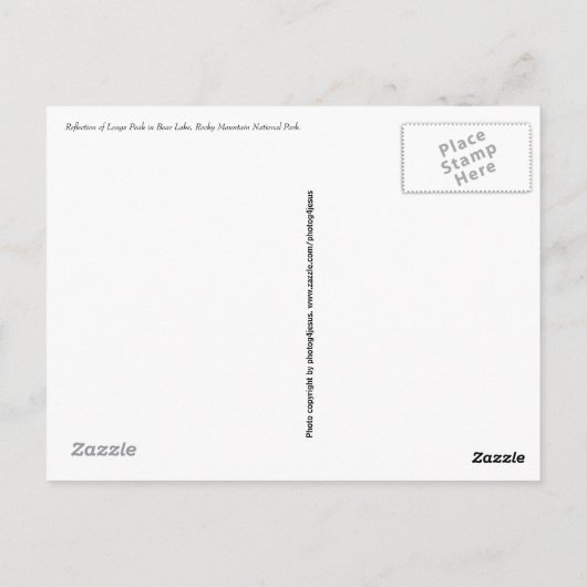 Longs Peak im Bären Lake Rocky Mountain Postkarte (Rückseite)