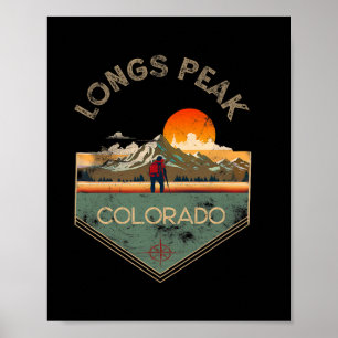 Longs Peak Retro Vintage Wanderbekleidung Longs Pe Poster