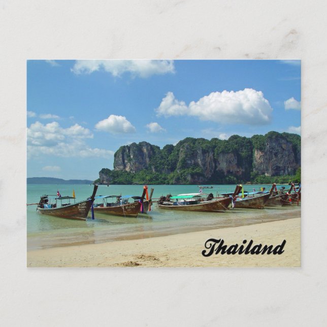 Longtail Boats Krabi Thailand Postcard Postkarte (Vorderseite)